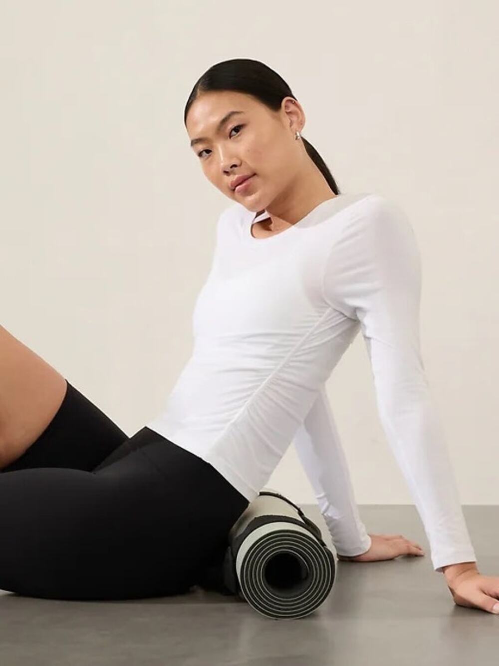 NWT Athleta With Ease Cinch Top White
